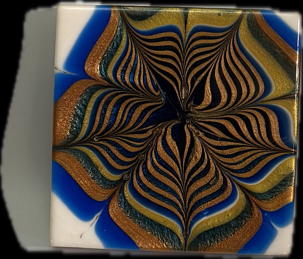 Aurora in the Water's Heart epoxy resin art