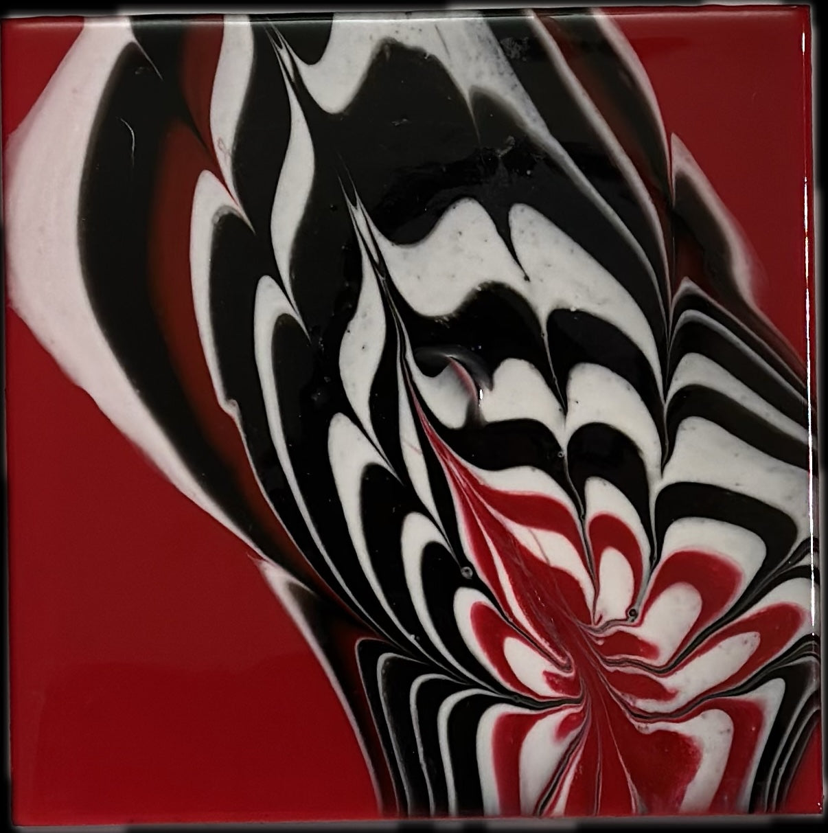 Cranberry Tide epoxy resin art