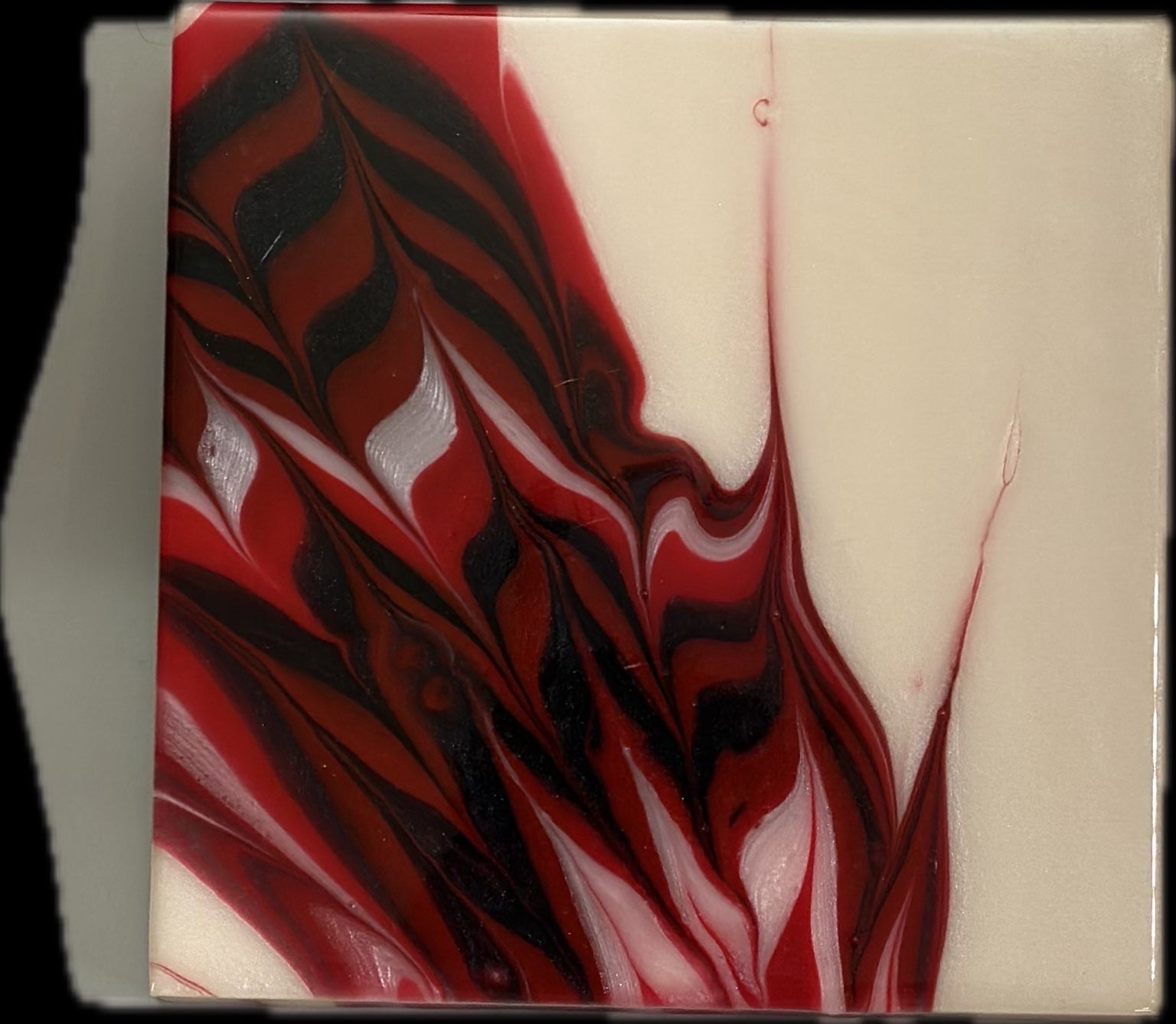Crimson Drift epoxy resin art