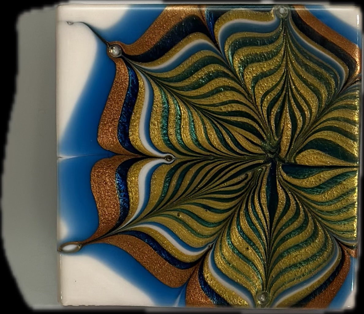 Golden Reeds in Moonlight epoxy resin art