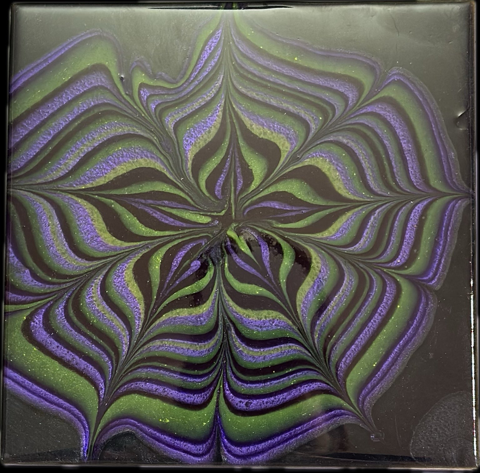 Northern Night Bloom epoxy resin art