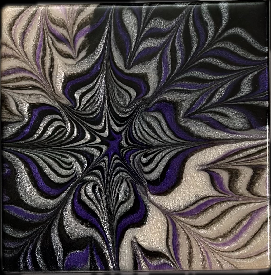 Twilight Lily epoxy resin art